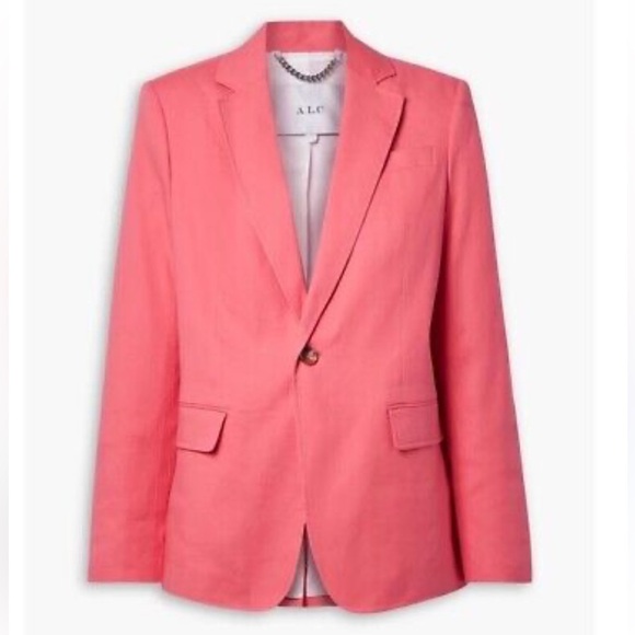 A.L.C. Donovan Linen-Blend Blazer in Dark Grapefruit Size 0 - Picture 1 of 6